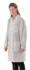 科技LOC-13穿及膝的白色ESD实验室外套,XL